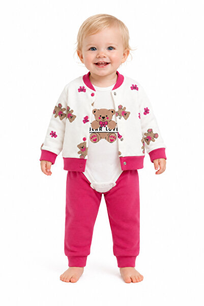 Zuff Baby Baby Girl and Children's Bear 3-Piece Set 0015421