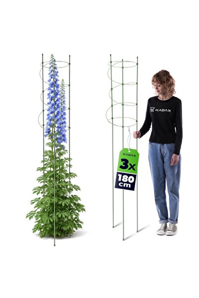 KADAX Suport spiralat pentru plante, 180 cm, verde, 3 buc.