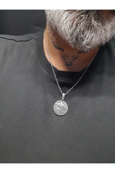 MRYart Turkish Wolf Detailed Steel Necklace Unisex