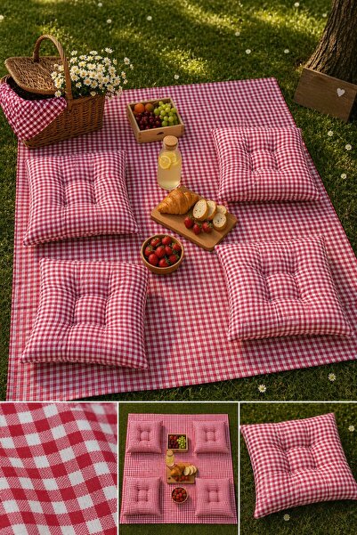 Belomia Home Collection Çanta Hediyeli Pötikare Desen Piknik Seti| Pötikareli...