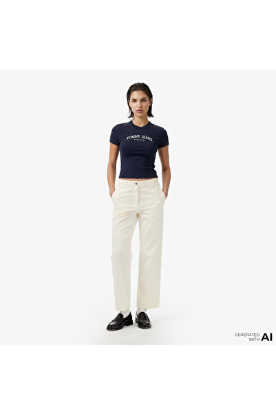 Tommy Hilfiger Cotton Gmd Kadın Bej Pantolon