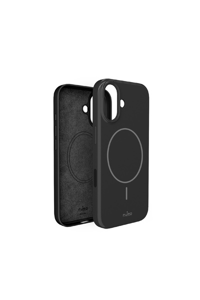Puro Husă Pulse MagSafe pentru iPhone 17, Negru Lucios, PC, Microfibră