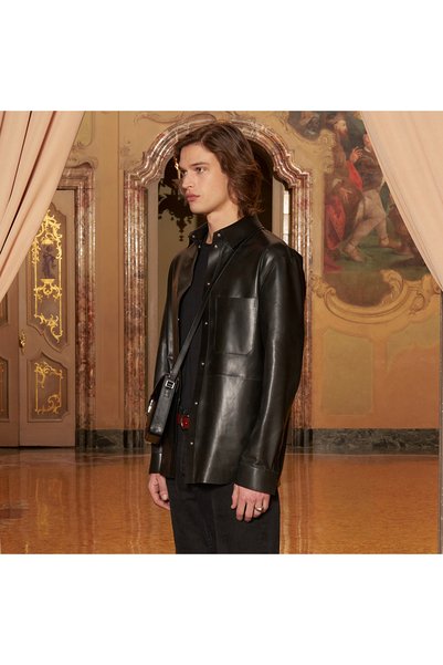 Desa KeinxDesa Siyah Unisex Oversize Deri Gömlek
