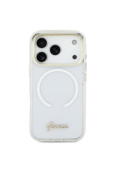 Guess IML Μεταλλική Θήκη MagSafe με Ντεγκραντέ Γραφή για iPhone 17 Air - Λευκό