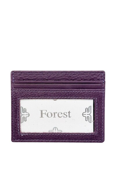 Forest Δερμάτινη Καρτοθήκη σε Χρώμα Μωβ F7044