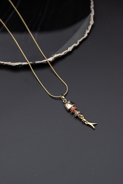 Serenite Collection قلادة من الفولاذ على شكل سمكة