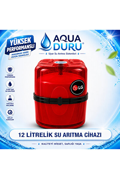 AQUA DURU Su Arıtma Cihazı 12 Litrelik Pompasız LG Chem (Kırmızı)