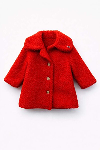 Cumino Baby Girl Plush Coat 6-24 Months Red