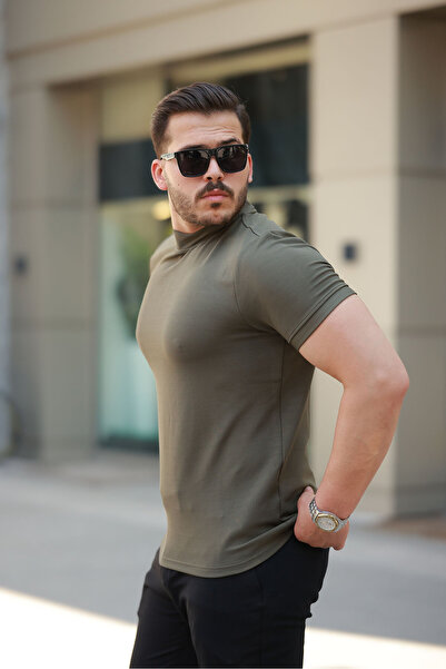 Generic Brand Men's Half Turtleneck Short Sleeve T-Shirt