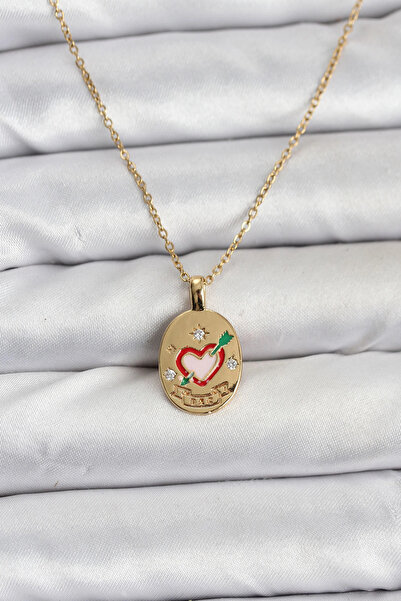 Generic Brand 316L Steel Chain Gold Color Heart Figured Women's Necklace