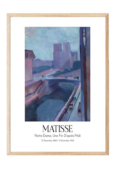Postifull Matisse - Notre-Dame, kraj popodneva, slika u drvenom okviru, umetn...
