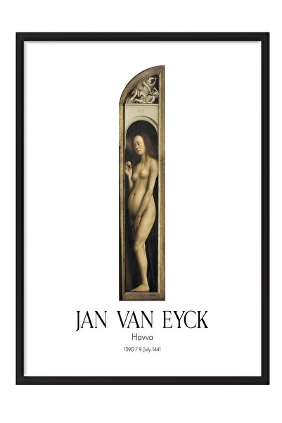 Postifull Jan Van Ajk - Eva, slika u crnom okviru, umetnička serija br: 112133