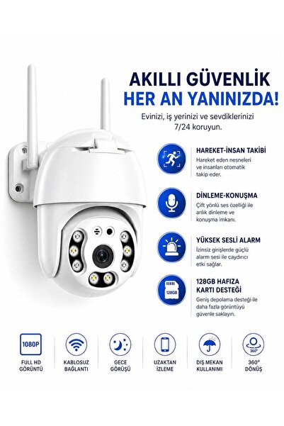 SmartVision Tek Kameralı 3MP PTZ Yapay Zeka Destekli Akıllı Güvenlik Kamerası
