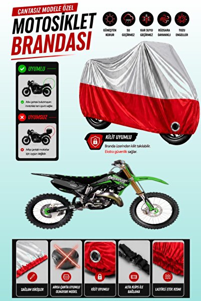 Cemku Twin غطاء محرك متوافق مع دراجة كاواساكي KX 125 باللون الرمادي من الأعلى...