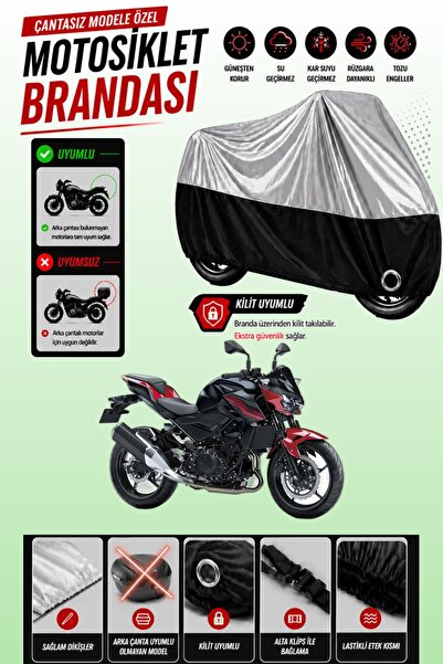 Cemku Twin غطاء محرك متوافق مع كاواساكي Z 400 باللون الرمادي من الأعلى والأسو...