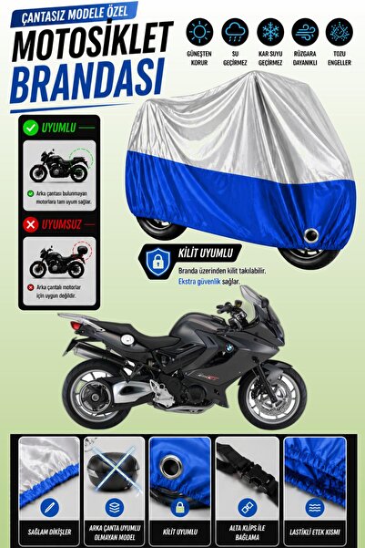 Cemku Twin غطاء محرك متوافق مع سيارة BMW F 800 GT باللون الرمادي من الأعلى وا...