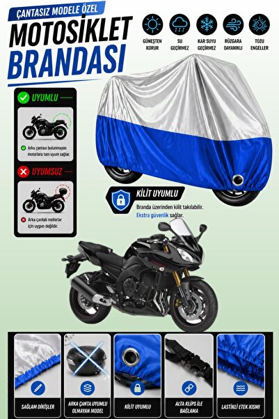 Cemku Twin Top Gray - Bottom Blue Yamaha Fazer 8 Compatible Engine Cover, Rea...