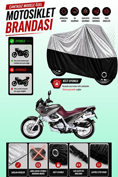 Cemku Twin غطاء محرك علوي رمادي - سفلي أسود متوافق مع سيارة BMW F 650 ST، لا ...
