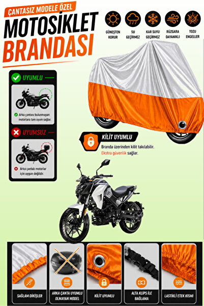 Cemku Twin غطاء محرك متوافق مع SYM NH X 125 باللون الرمادي من الأعلى والبرتقا...