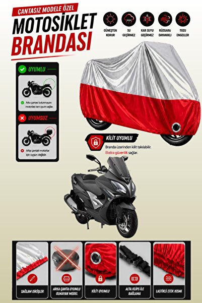 Cemku Twin غطاء محرك متوافق مع Kymco Xciting 400i باللون الرمادي من الأعلى وا...