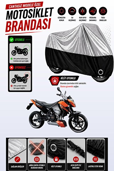 Cemku Twin غطاء محرك متوافق مع KTM 690 Duke باللون الرمادي من الأعلى والأسود ...