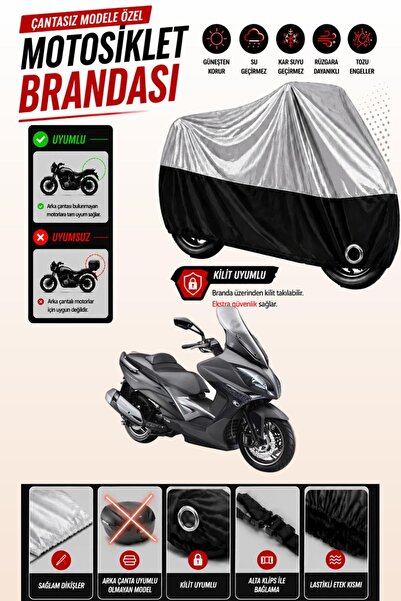 Cemku Twin غطاء محرك متوافق مع Kymco Xciting 250i باللون الرمادي من الأعلى وا...