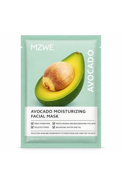 MZWE Mască de față hidratantă cu avocado, tip șervețel, 25 ml