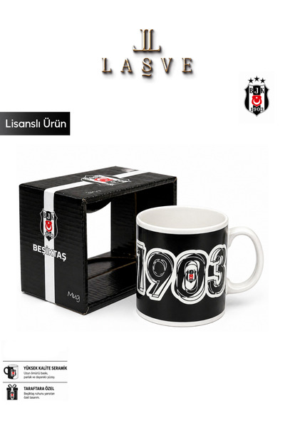 Beşiktaş YENİ SEZON SERAMİK LİSANSLI ÖZEL TASARIM KUPA BARDAK ÖZEL KUTULU