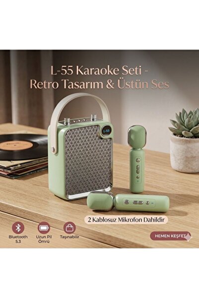 Mmctech Çift Mikrofonlu 6 Ses Efektli 50 Watt Taşınabilir Bluetooth Hoparlör