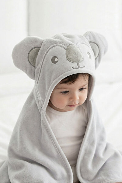 ZaSu Shop %100 Pamuk Koala Kapüşonlu Bebek Banyo, Kundak ve Plaj Havlusu 0-24 Ay