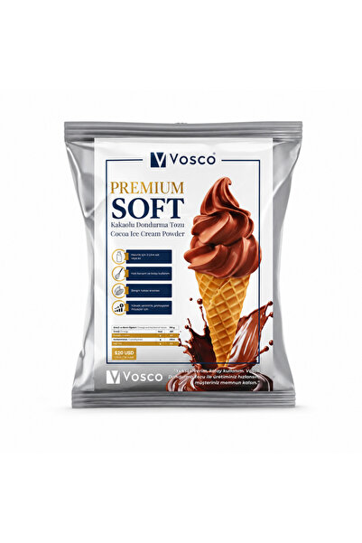 vosco Premium Soft Kakaolu Dondurma Tozu - Soft Dondurma Karışımı 750 g