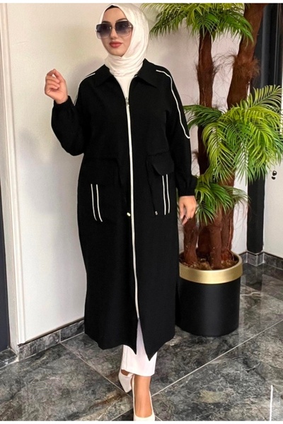 fatma Kadın tesettür büyük beden trençkot