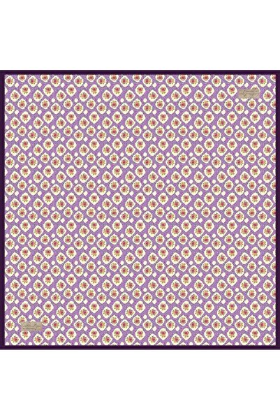 LA BOUTIQUE Tivil Silk Scarf Purple Flower Pattern 2427 - 02
