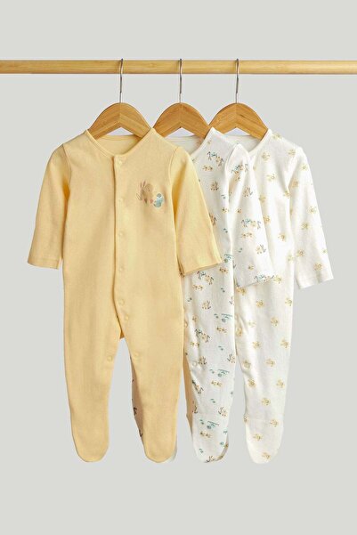 MOTHERCARE 3 قطع من بدلات النوم للأطفال بتصميم البط