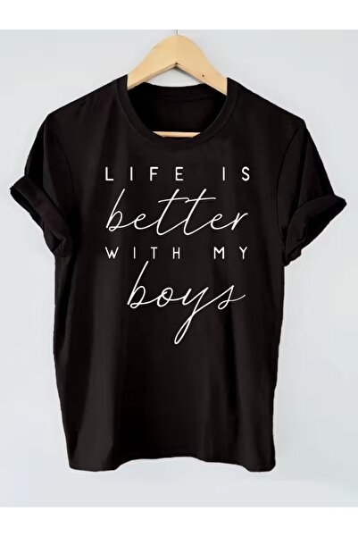 AEMİ Μπλουζάκι Unisex με στάμπα  "Η ζωή είναι καλύτερη " σε μεγάλο μέγεθος κα...