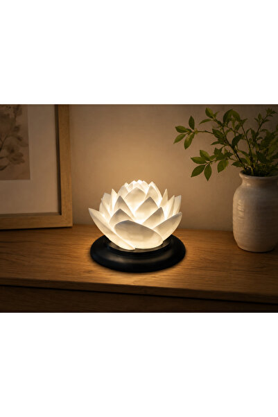 Linia Home Lotus Çiçek Gece Lambası LED Dekoratif Abajur Ortam Aydınlatma Mas...