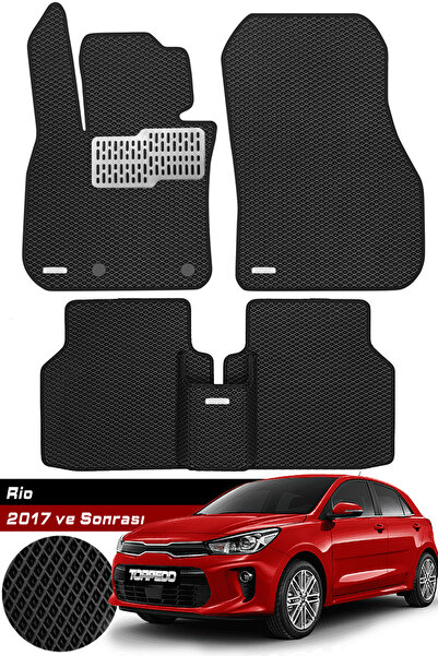 TORPEDO Kia Rio 2017 ve Sonrası Uyumlu Hücreli Premium Eva Paspas Seti Siyah