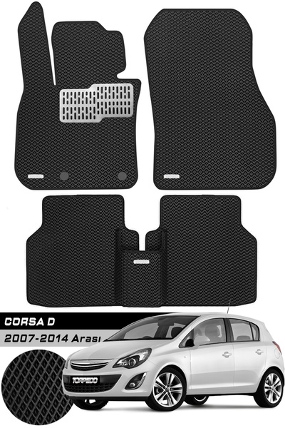 TORPEDO Opel Corsa D 2017 - 2014 Arası Uyumlu Hücreli Premium Eva Paspas Seti...