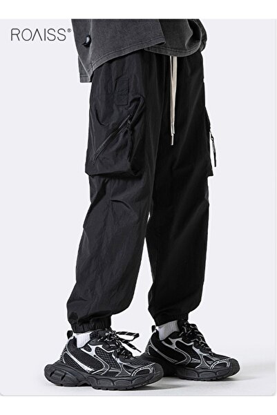ROAISS Mens Joggers Casual Lightweight Loose Cargo Pants Sweatpants with Pock...