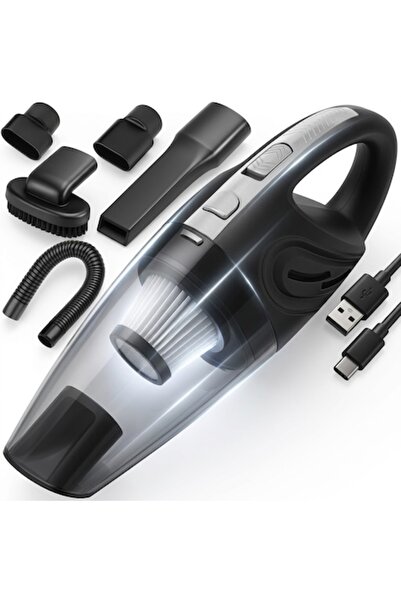 Xtrobb Aspirator auto portabil, fără fir, 50W, baterie de 2600 mAh, USB-C, as...