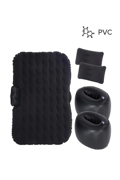 COOLHAWK Car Air Mattress Bed Inflatable with 2 Air Pillows for For Outdoor Camping Travel Black