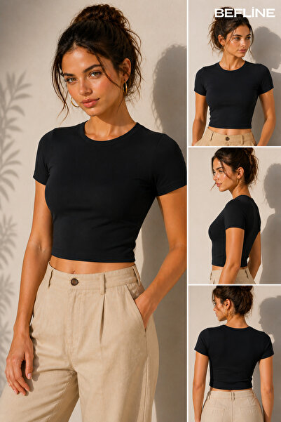 LAVİNİM Γυναικείο μπλουζάκι Soft Touch Lycra Slim Fit Basic