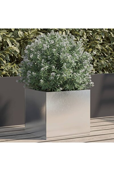vidaxl Jardiniera, argintiu, 32x30x29 cm, otel inoxidabil