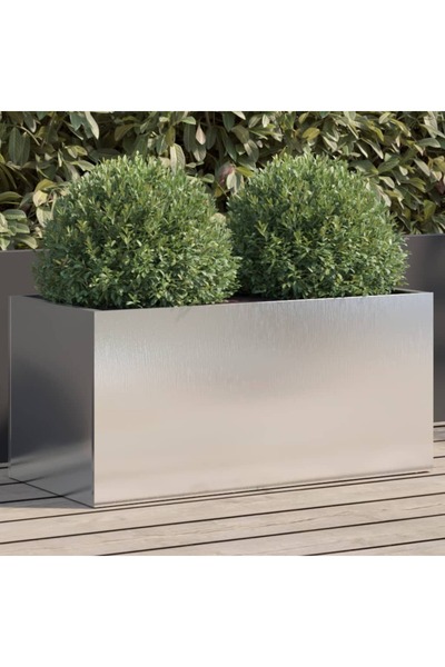 vidaxl Jardiniera, argintiu, 62x30x29 cm, otel inoxidabil