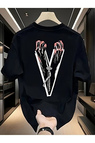 yiou trendy clothing تي شيرت Sovae للرجال ذو تصميم هندسي جذاب وأكمام قصيرة وي...