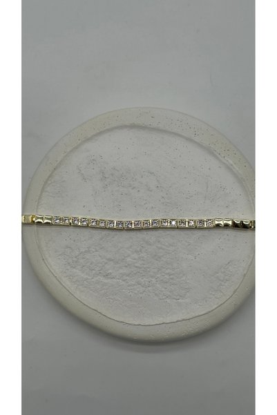 TAKIŞINA Special Series Gold Square Stone Elegant Bracelet - Gold