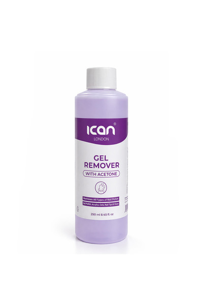 Ican London Gel Polish Remover Acetone 250ml – Salon UV LED Nail Polish Clean...
