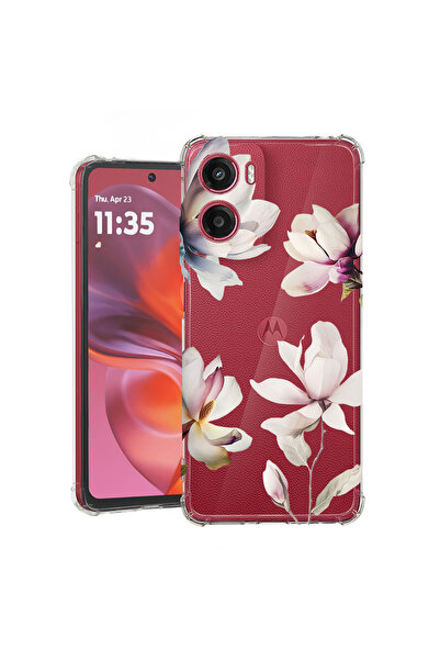 bestcase Противоударен калъф за Motorola Moto G06, Флорален дизайн Магнолия, ...