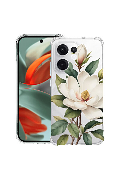 bestcase Αντικραδασμική Θήκη για OPPO Reno13 F / FS, Φλοράλ - Λευκή Μανόλια, ...
