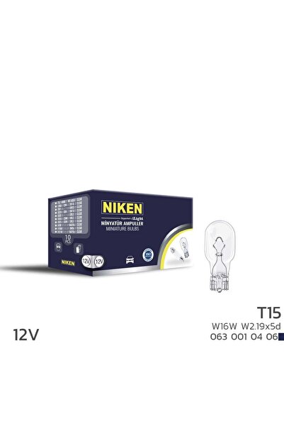 Niken T15 12V Ampul(W16W) W2.19X5D 10'Lu
